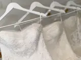 Wedding dress on hangers